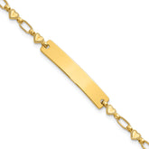 Sterling Silver Gold-tone 6.5 inch Hearts Children's ID Bracelet